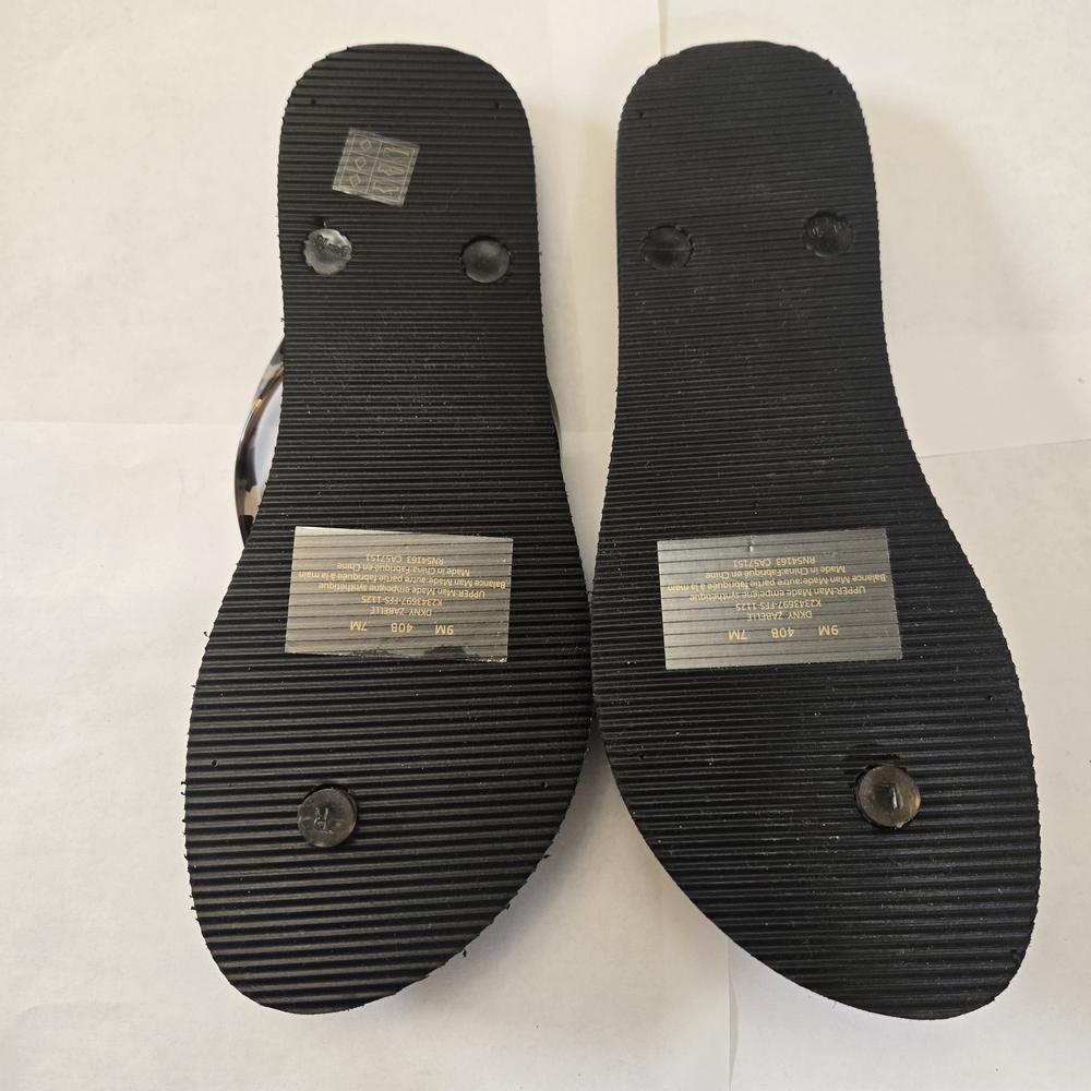 DKNY Black Leopard Thong Flip Flops Slippers - Picture 3 of 8